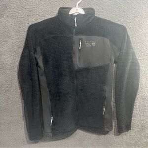 Mountain Hardwear Men's Black Gray Fleece Jacket Pockets Size M